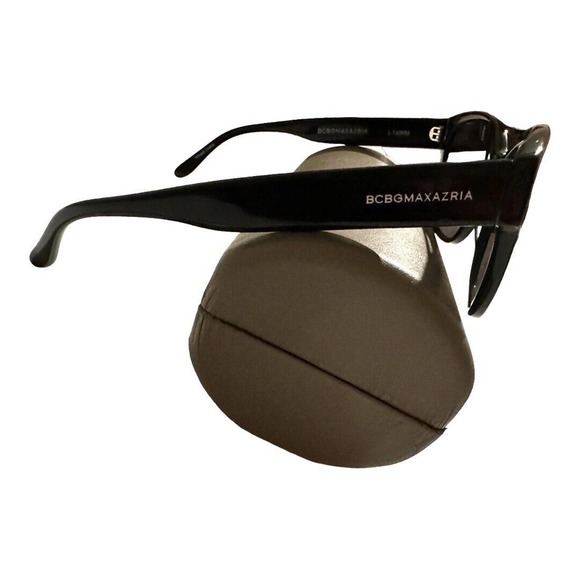 BCBG MAXAZRIA 55/16/140- BLACK Frames Blue Lens Semi-Cat Eye Sunglasses Women - Picture 3 of 11